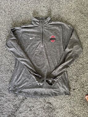 Nike Heather Gray Ohio State 1/4 Zip Pullover